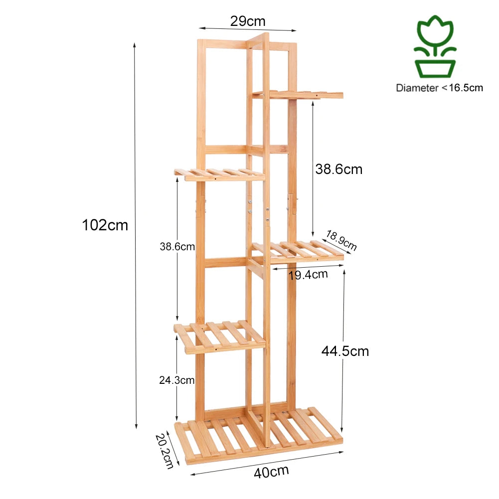 Bamboo 5 / 6 Tier Plant Stand - LoongFly Online