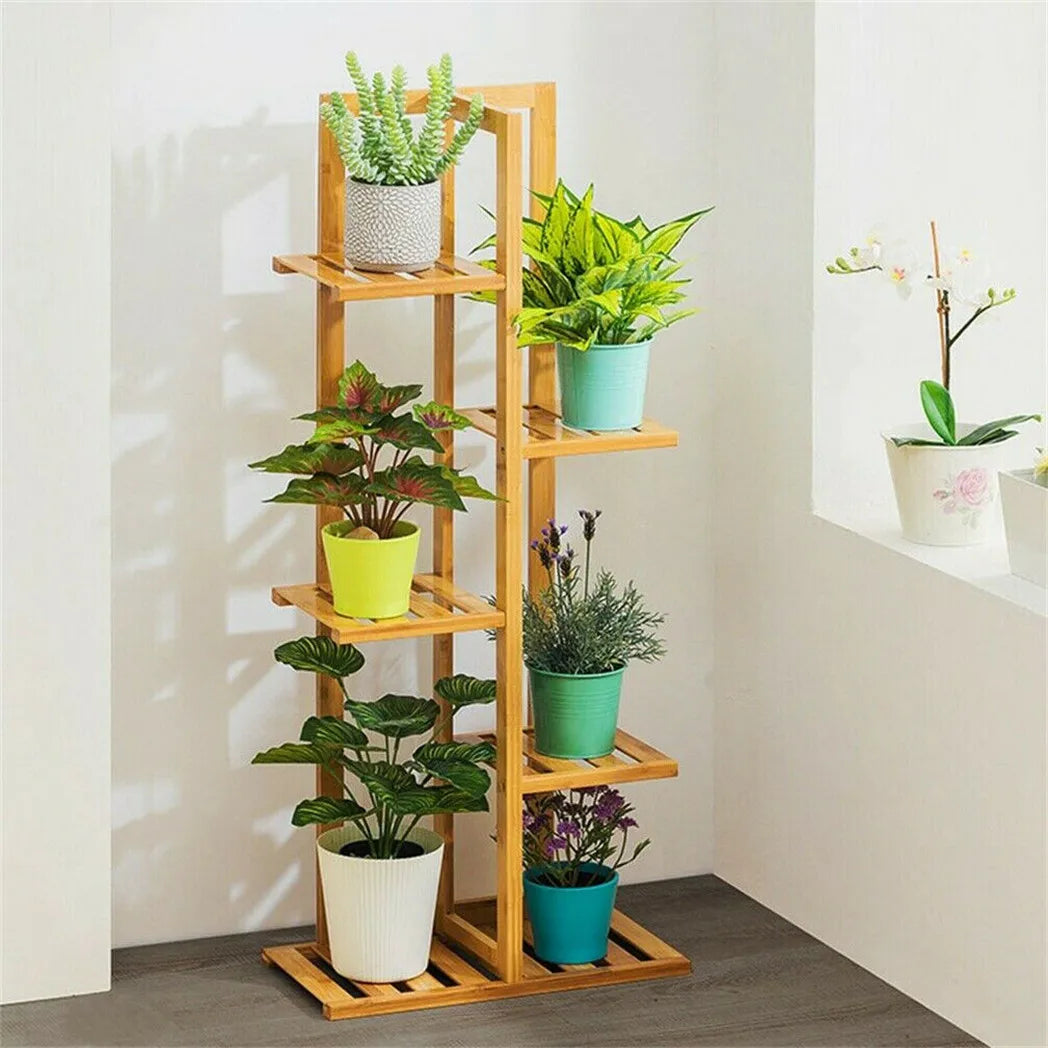 Bamboo 5 / 6 Tier Plant Stand - LoongFly Online