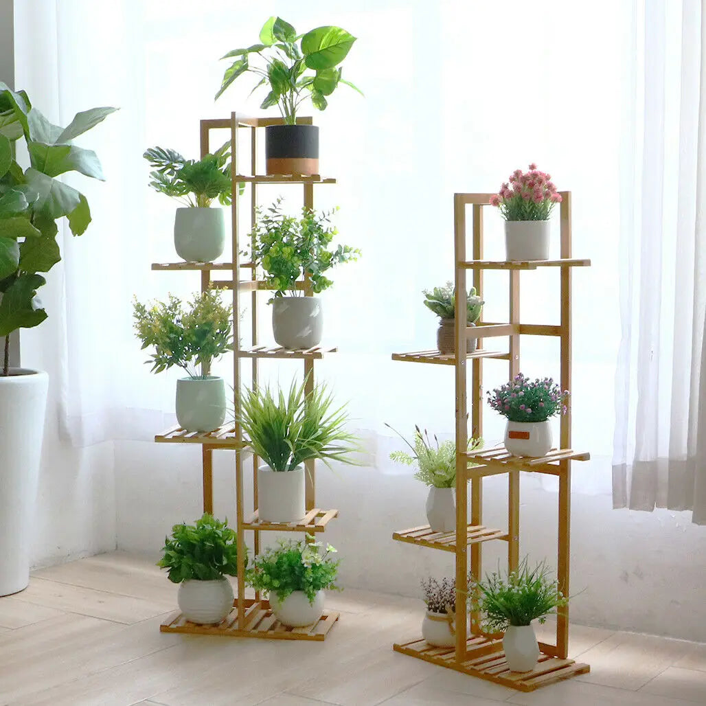 Bamboo 5 / 6 Tier Plant Stand - LoongFly Online