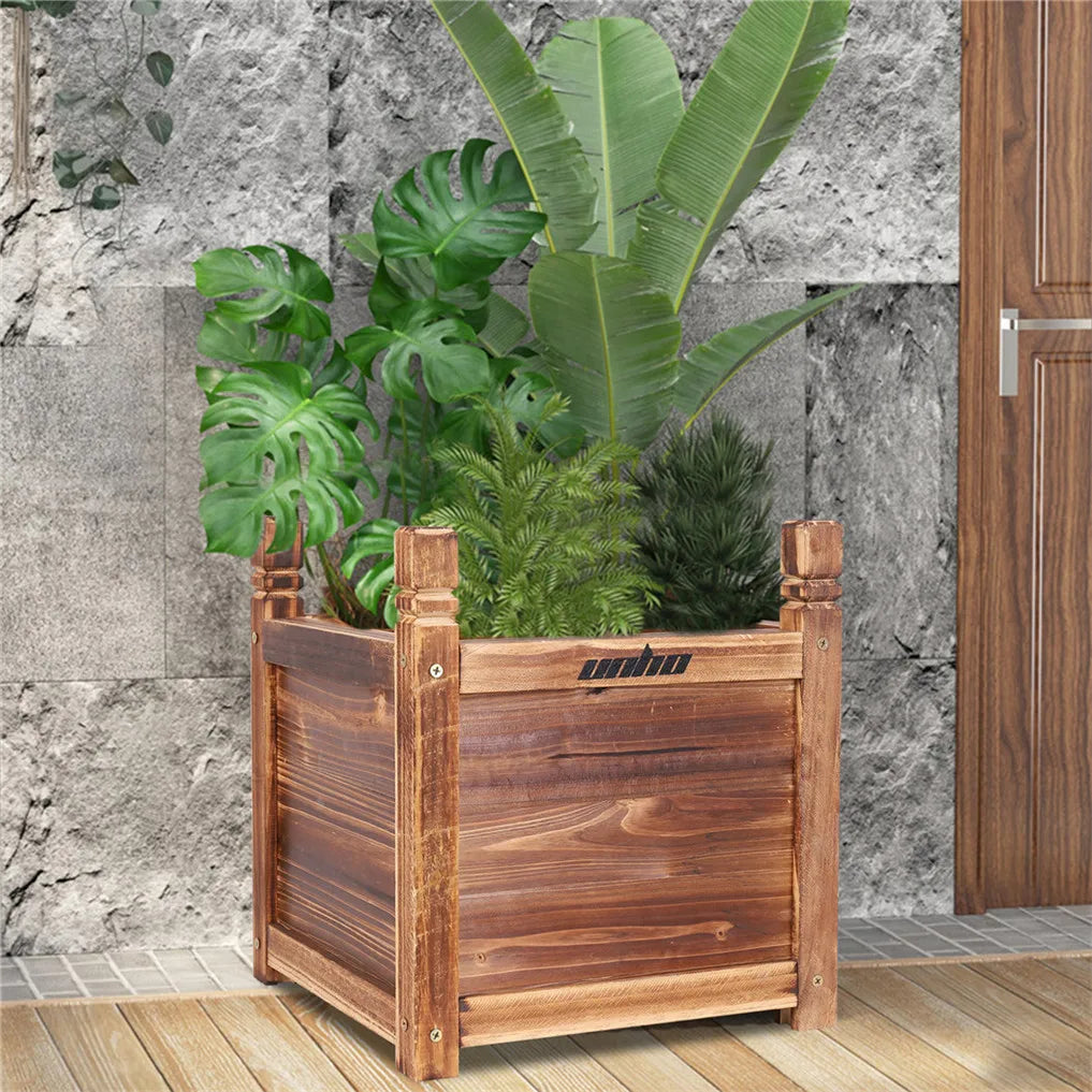 Wooden Raised Flower Bed Indoor Outdoor Vegetable Herb Planter Pot Garden Bed Flower Display - LoongFly Online