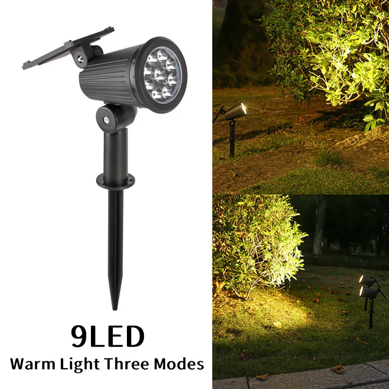 9 LEDs Solar Spotlights Outdoor Light - LoongFly Online