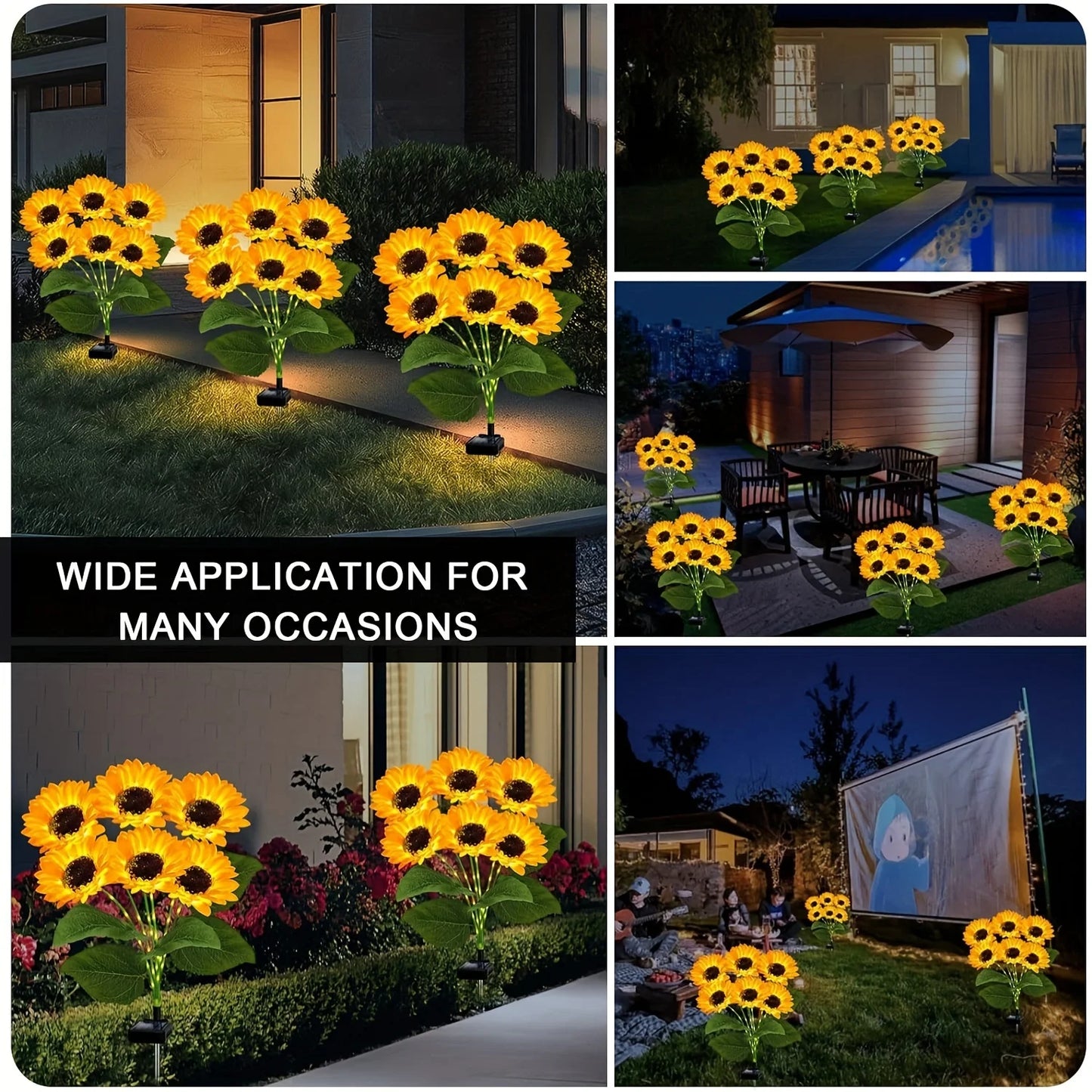 4Pack Solar Sunflower Lights - LoongFly Online