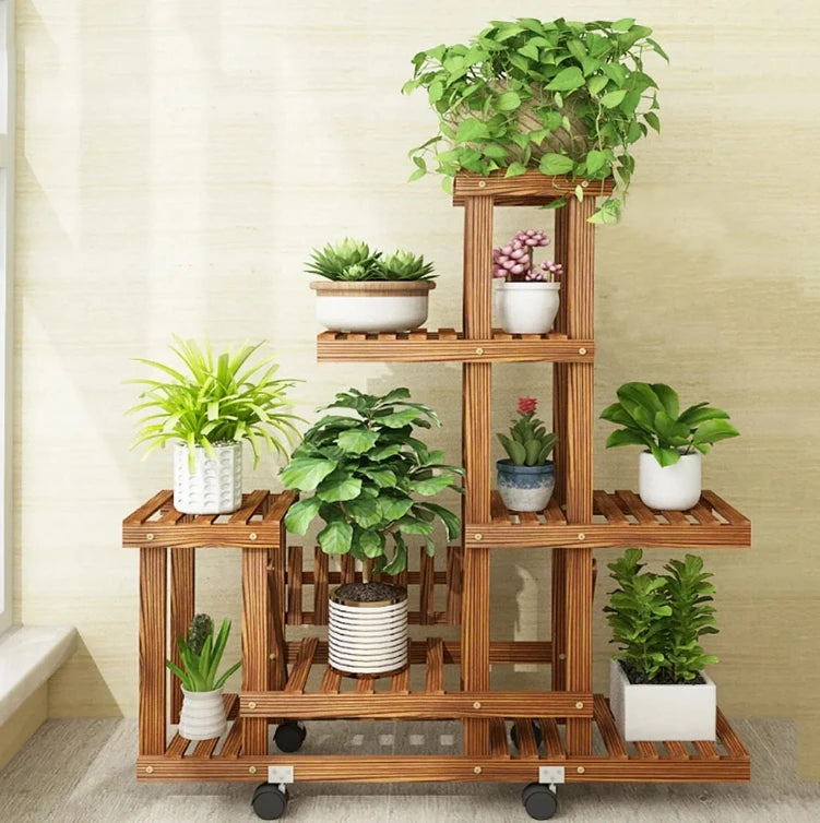 6 Tier Wood Plant Stand - LoongFly Online