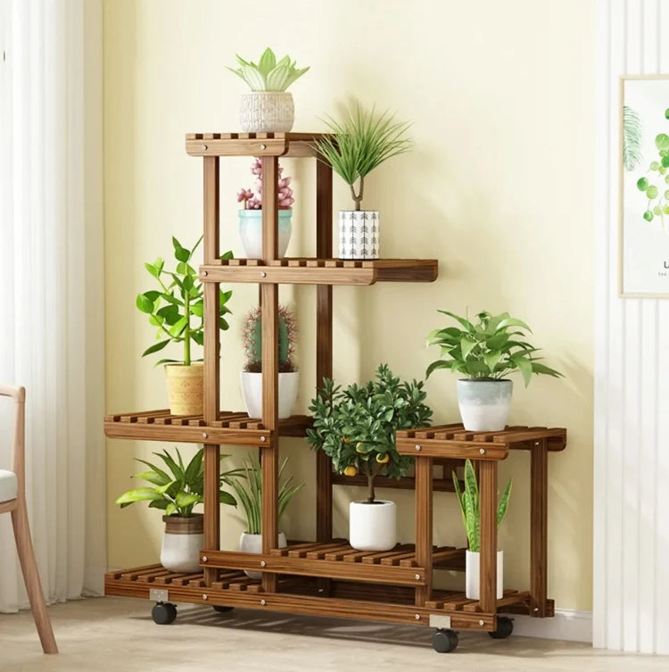 6 Tier Wood Plant Stand - LoongFly Online