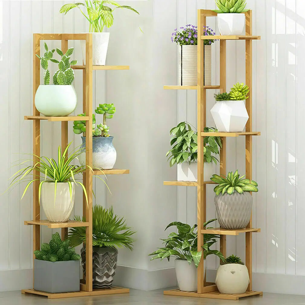 Bamboo 5 / 6 Tier Plant Stand - LoongFly Online