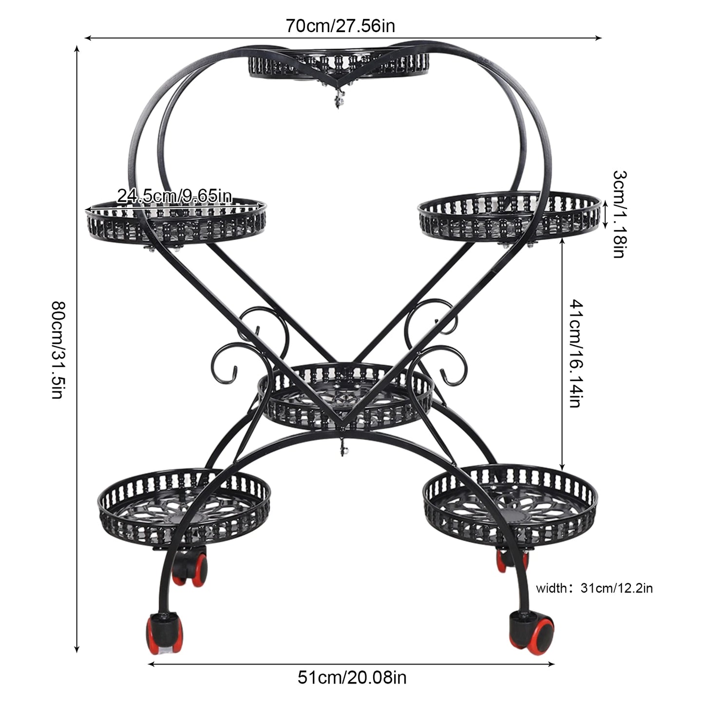 6 Pots Plants Flower Stand Metal Plant Stands - LoongFly Online