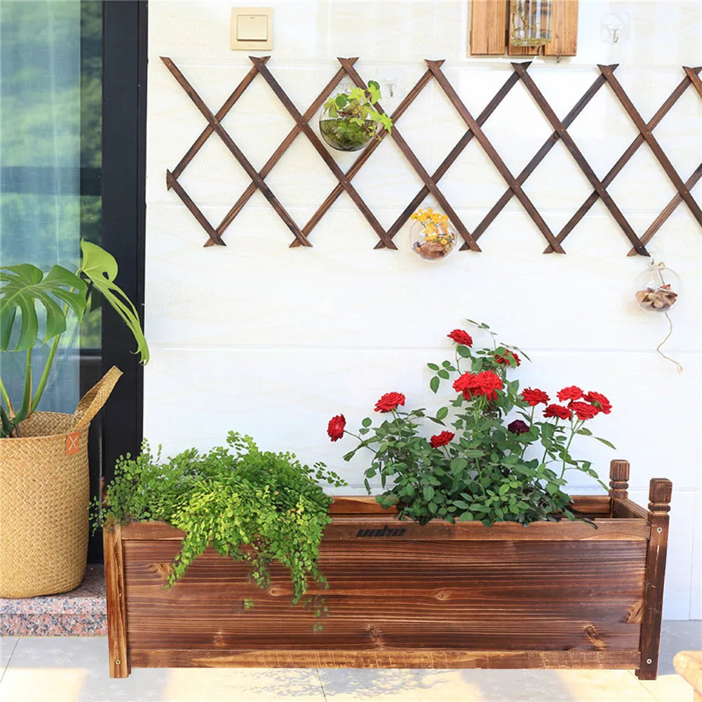 Wooden Raised Flower Bed Indoor Outdoor Vegetable Herb Planter Pot Garden Bed Flower Display - LoongFly Online