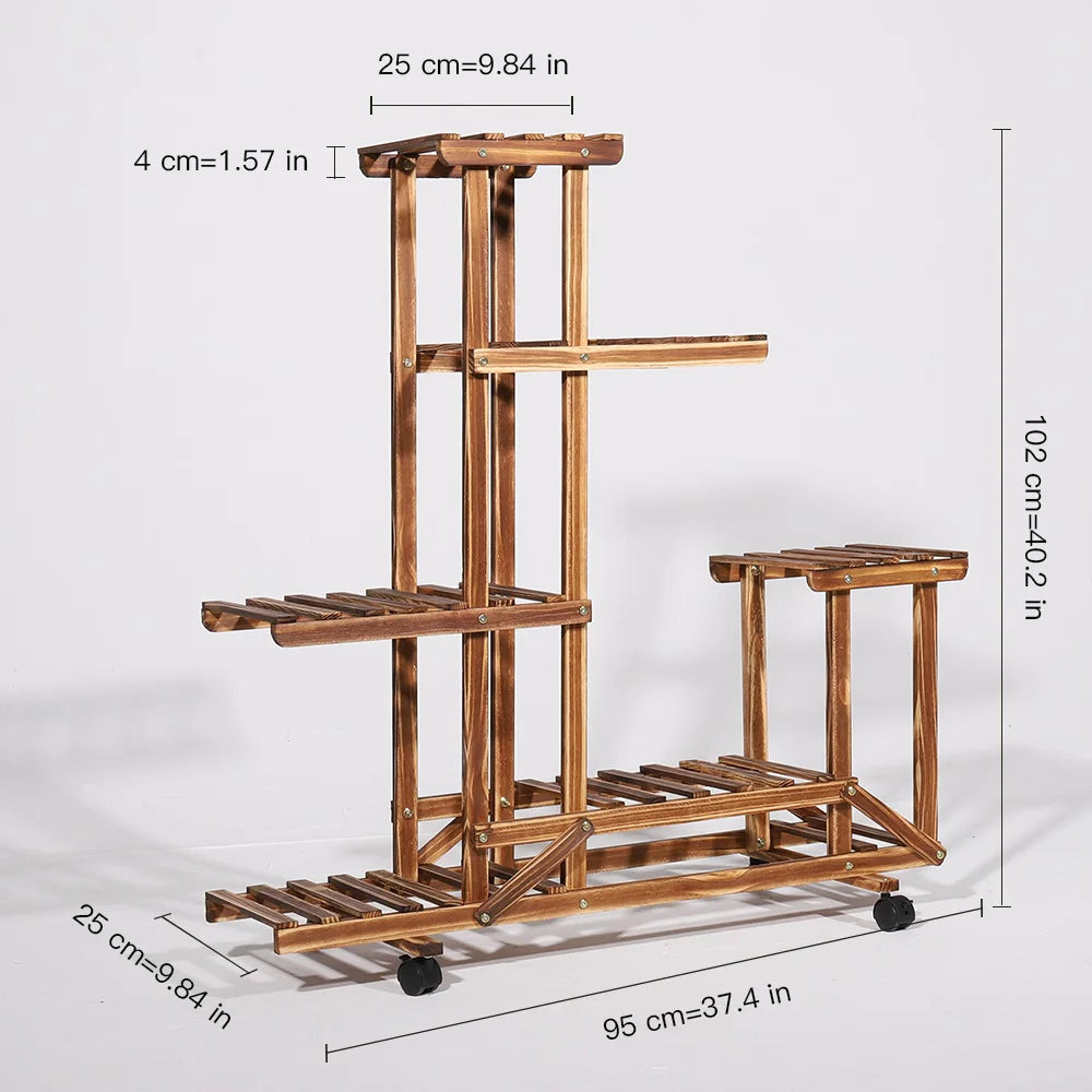 6 Tier Wood Plant Stand - LoongFly Online