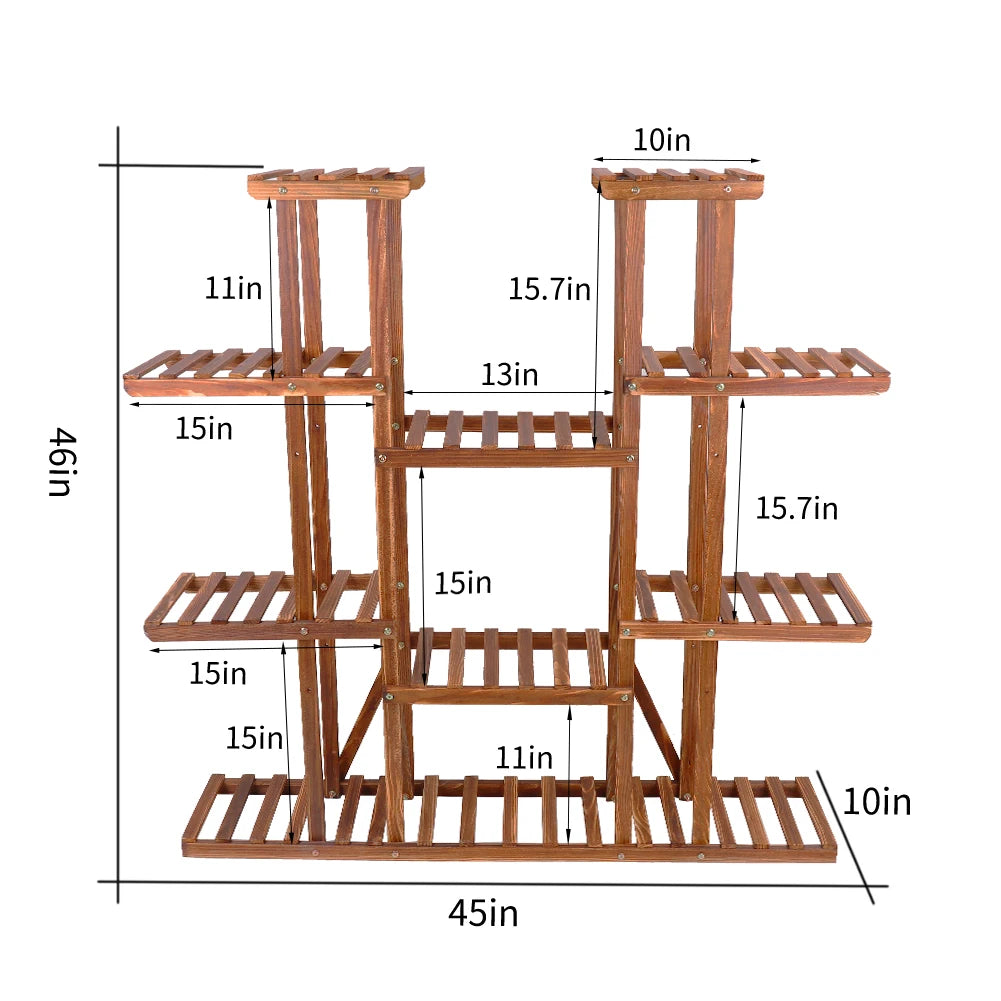 Wooden Plant Shelf Flower Pot Stand Indoor Outdoor Multi-Tier Plant Display Stand - LoongFly Online