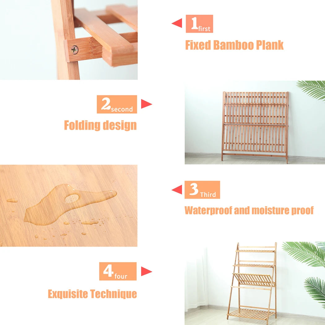 3 Tier Foldable Bamboo Plant Stand - LoongFly Online