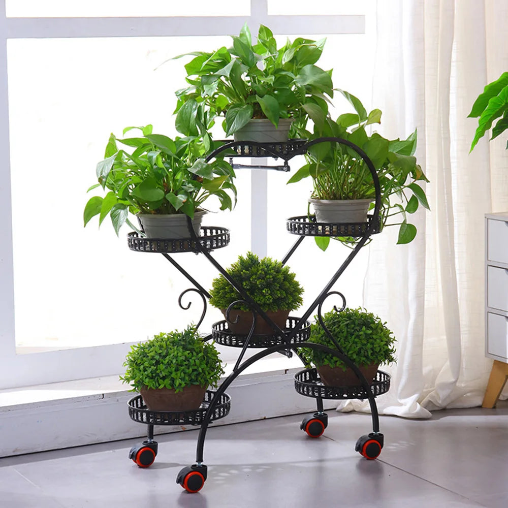6 Pots Plants Flower Stand Metal Plant Stands - LoongFly Online