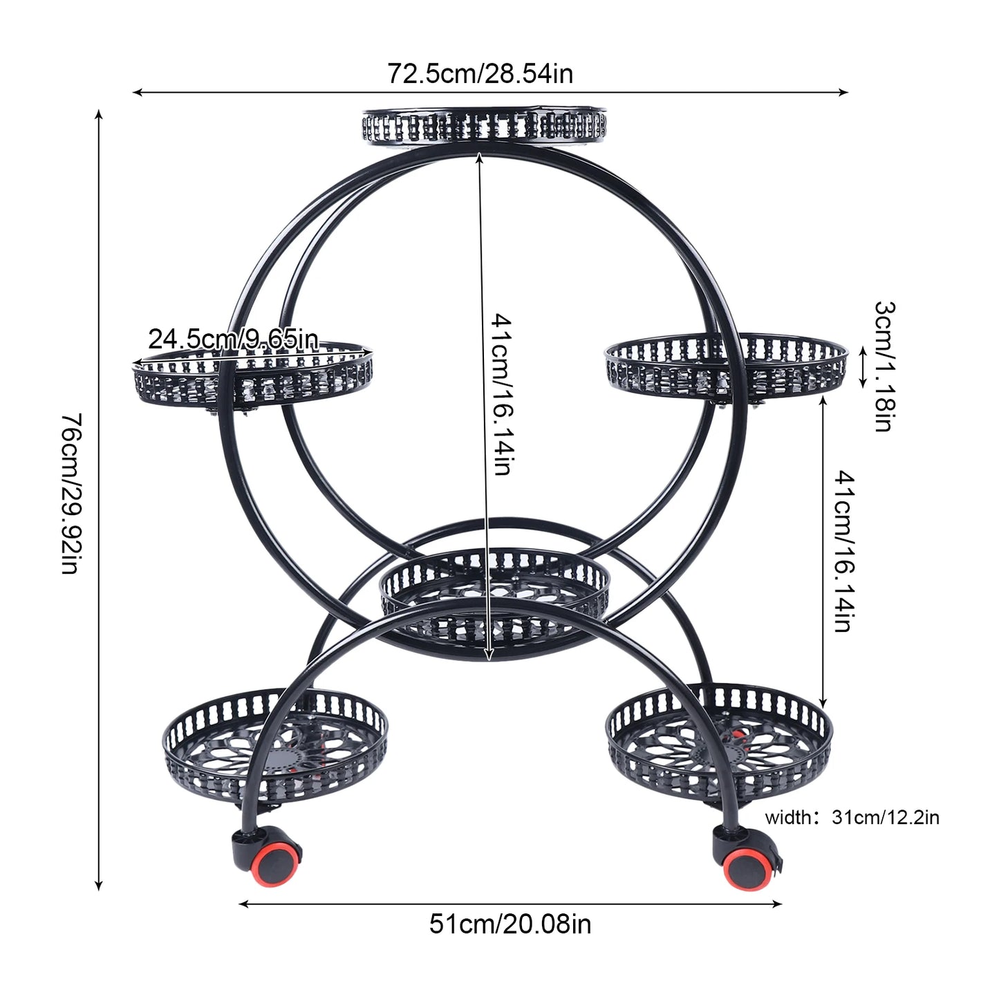6 Pots Plants Flower Stand Metal Plant Stands - LoongFly Online