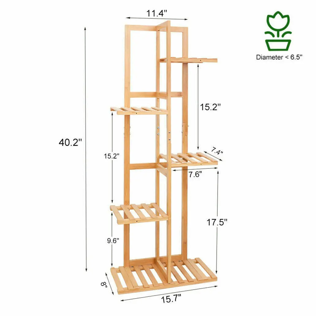 Bamboo 5 / 6 Tier Plant Stand - LoongFly Online