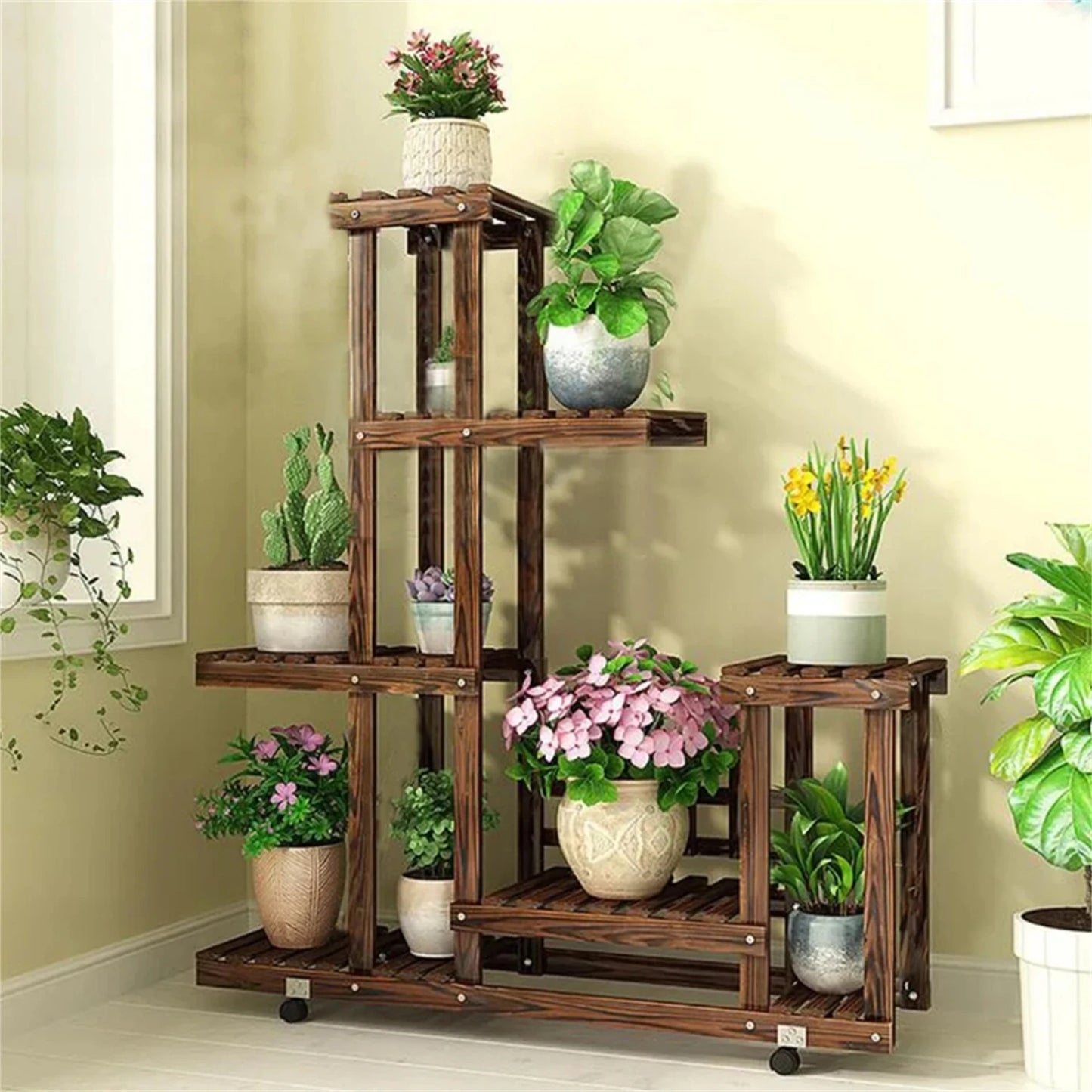 6 Tier Wood Plant Stand - LoongFly Online