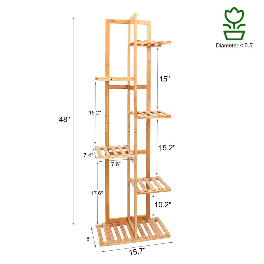Bamboo 5 / 6 Tier Plant Stand - LoongFly Online