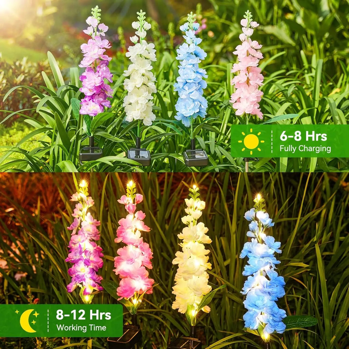 4 Pack Upgraded Solar Garden Lights with 36 LEDs - LoongFly Online