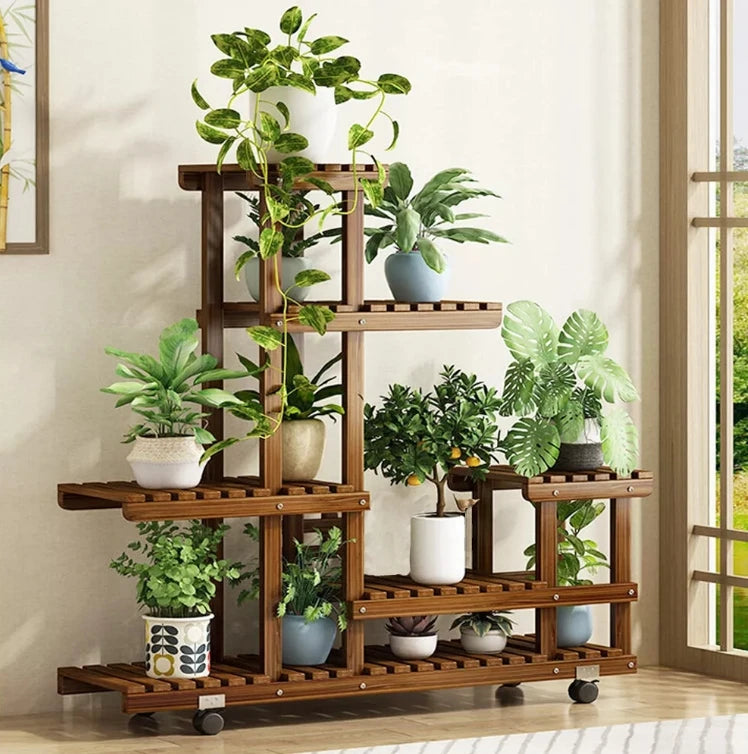 6 Tier Wood Plant Stand - LoongFly Online