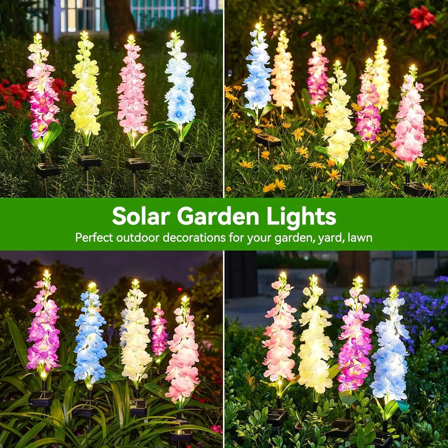 4 Pack Upgraded Solar Garden Lights with 36 LEDs - LoongFly Online