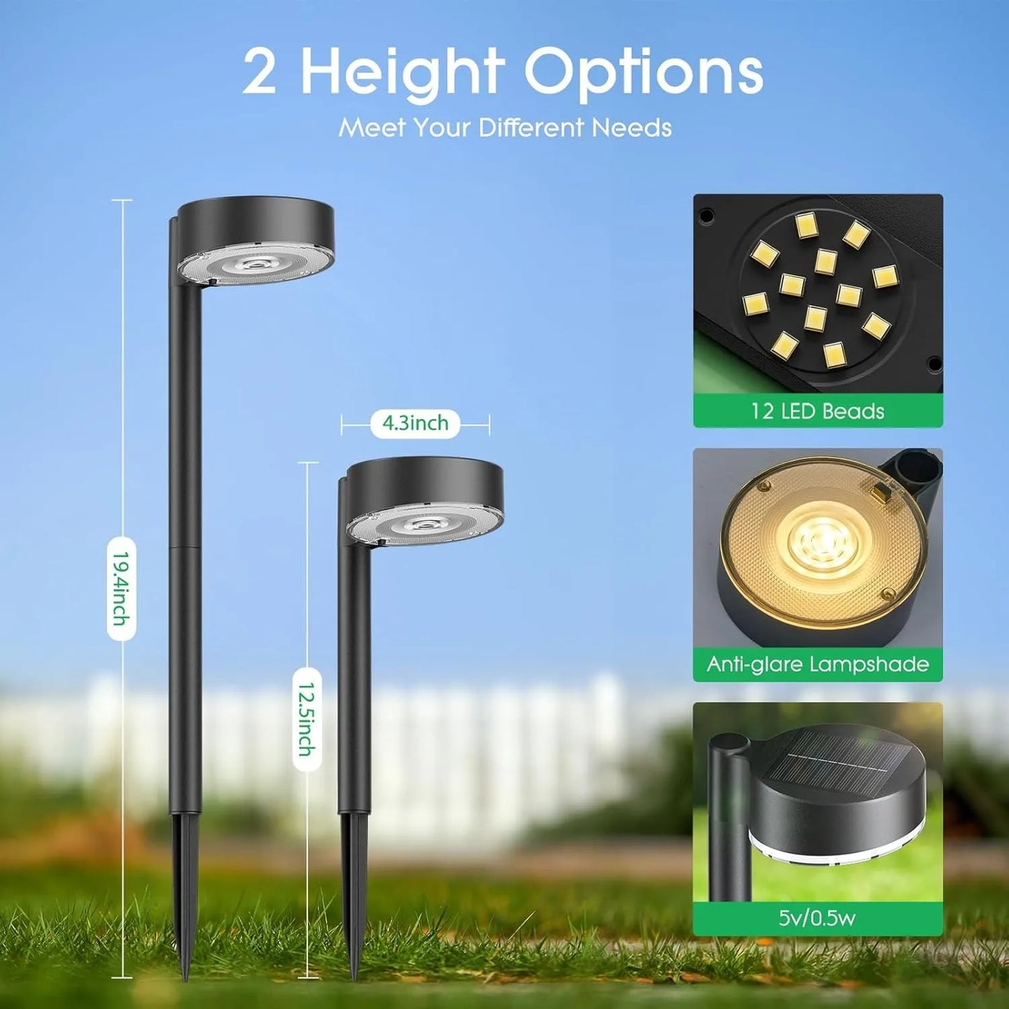 8 Pack Solar Pathway Lights Outdoor - LoongFly Online