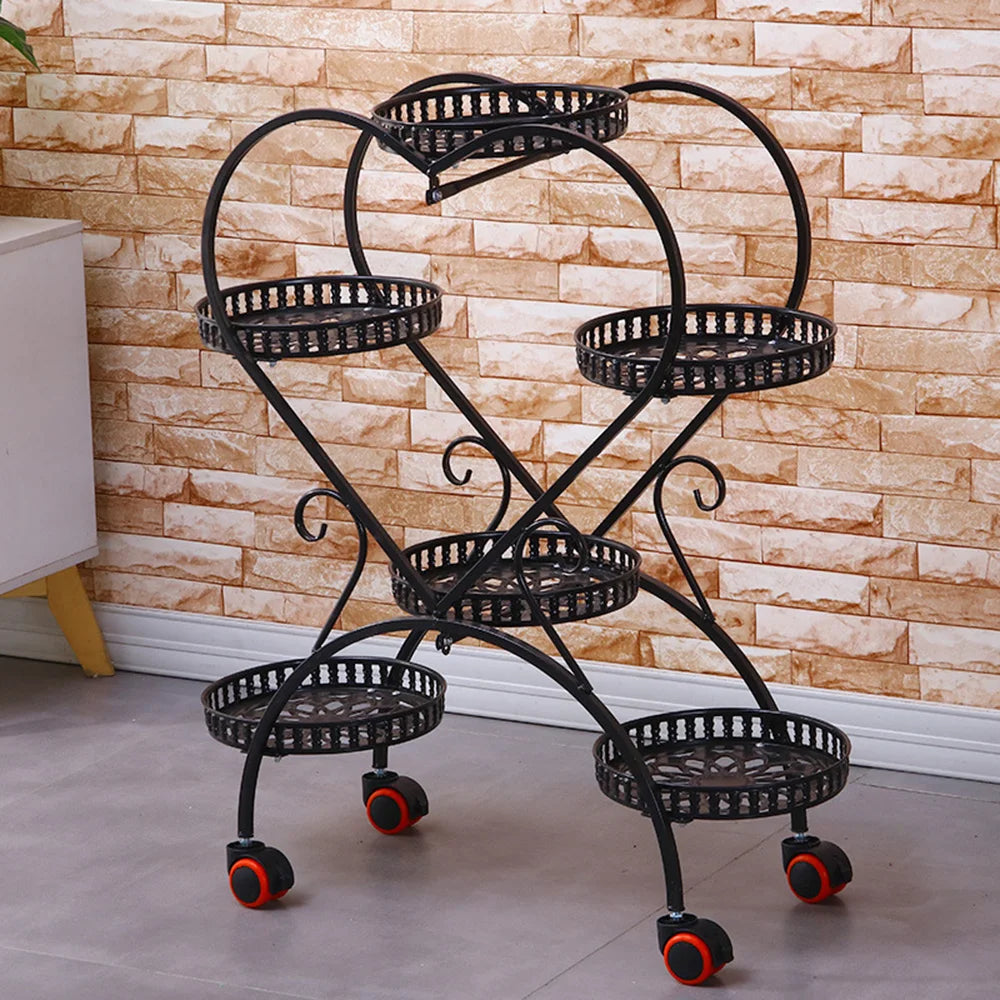 6 Pots Plants Flower Stand Metal Plant Stands - LoongFly Online