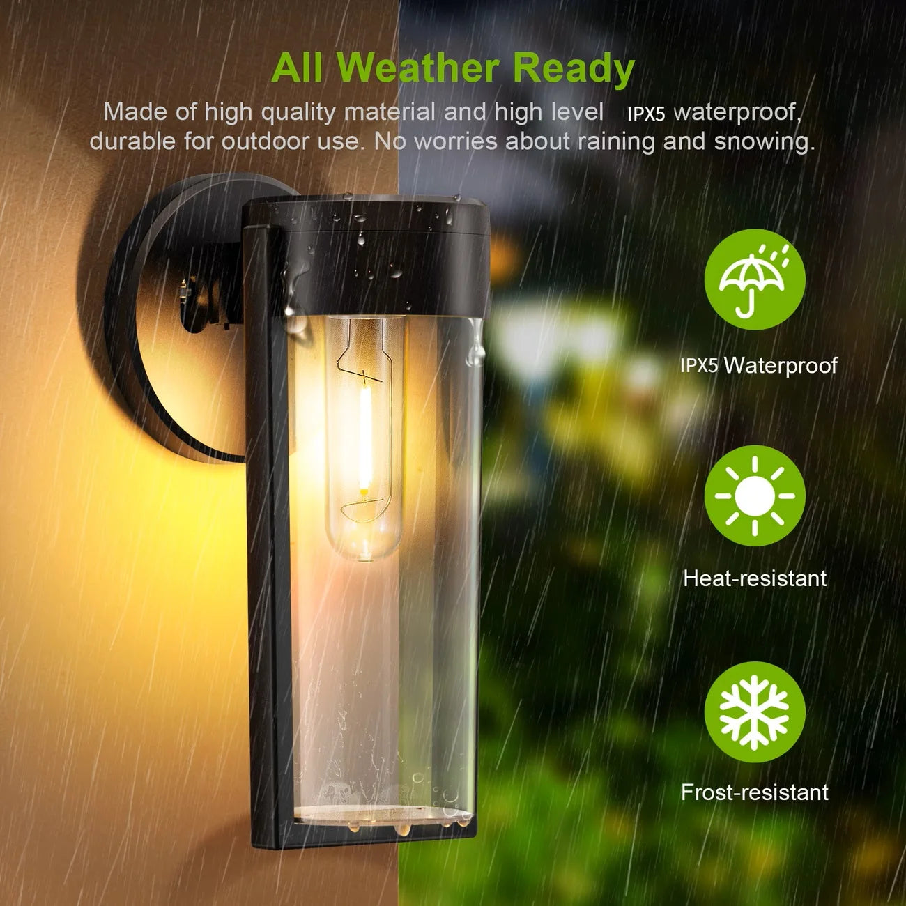 LED Solar Wall Mount Light Outdoor Solar Powered Auto On/Off Waterproof Garden Decoration Yard Post Porch Fence Lawn Lights - LoongFly Online