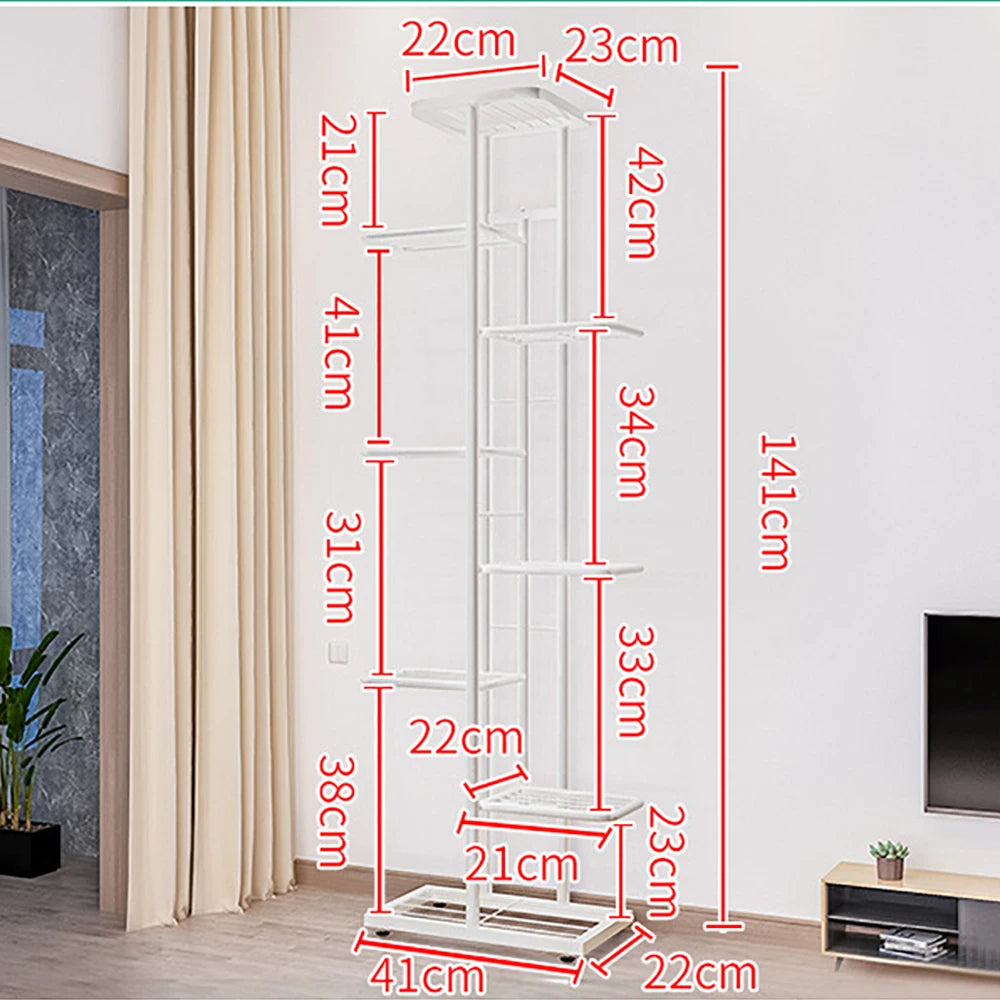 7/8 Tiers Garden Plant Stand, Metal Tiered Shelf Potted Plant Holder Flower Display Rack for Balcony Patio Indoor Outdoor Decor - LoongFly Online