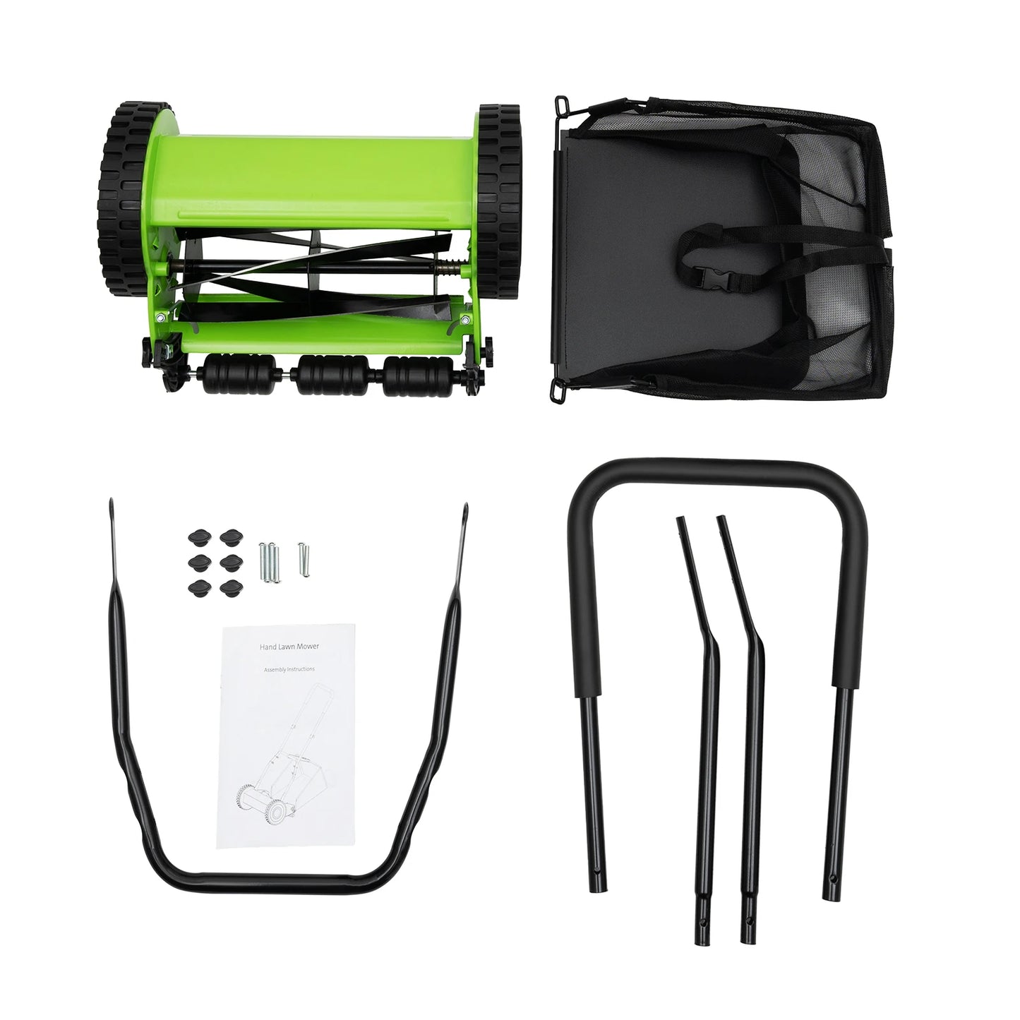 12Inch Hand Push Mower Lawn Sweeper Manual Reel Grass Catcher Manchine - LoongFly Online