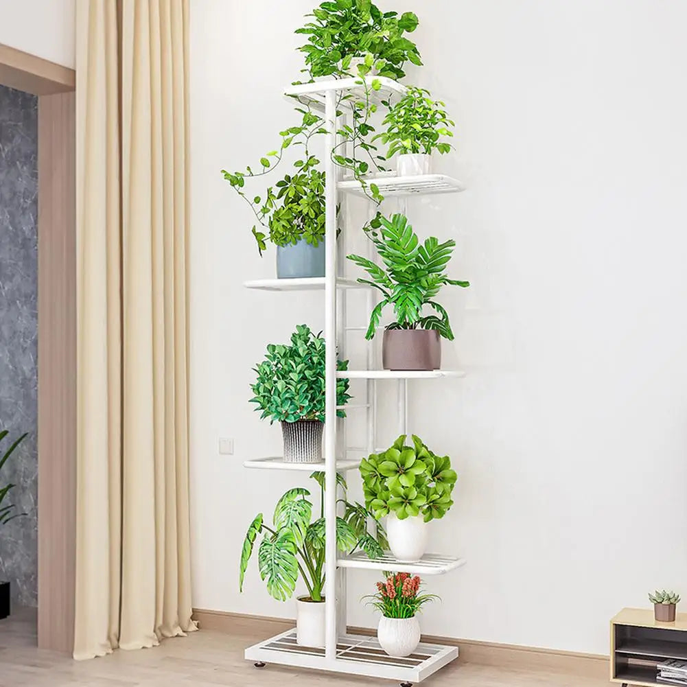 7/8 Tiers Garden Plant Stand, Metal Tiered Shelf Potted Plant Holder Flower Display Rack for Balcony Patio Indoor Outdoor Decor - LoongFly Online