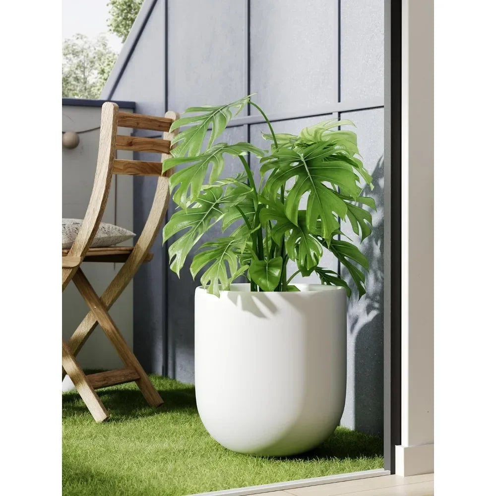 6+8+10 Inch Plant Pots Indoor, Ceramic Planters for Indoor Plants, Flower Pots with Drainage Hole and Rubber Plug