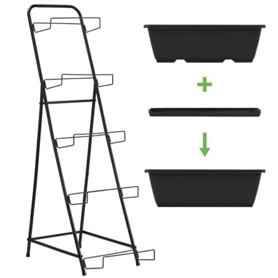 5 Tier Vertical Raised Garden Bed Planter Box Vertical Raised Bed with Drainage Holes for Indoor Outdoor Herbs Flowers Vegetabl - LoongFly Online