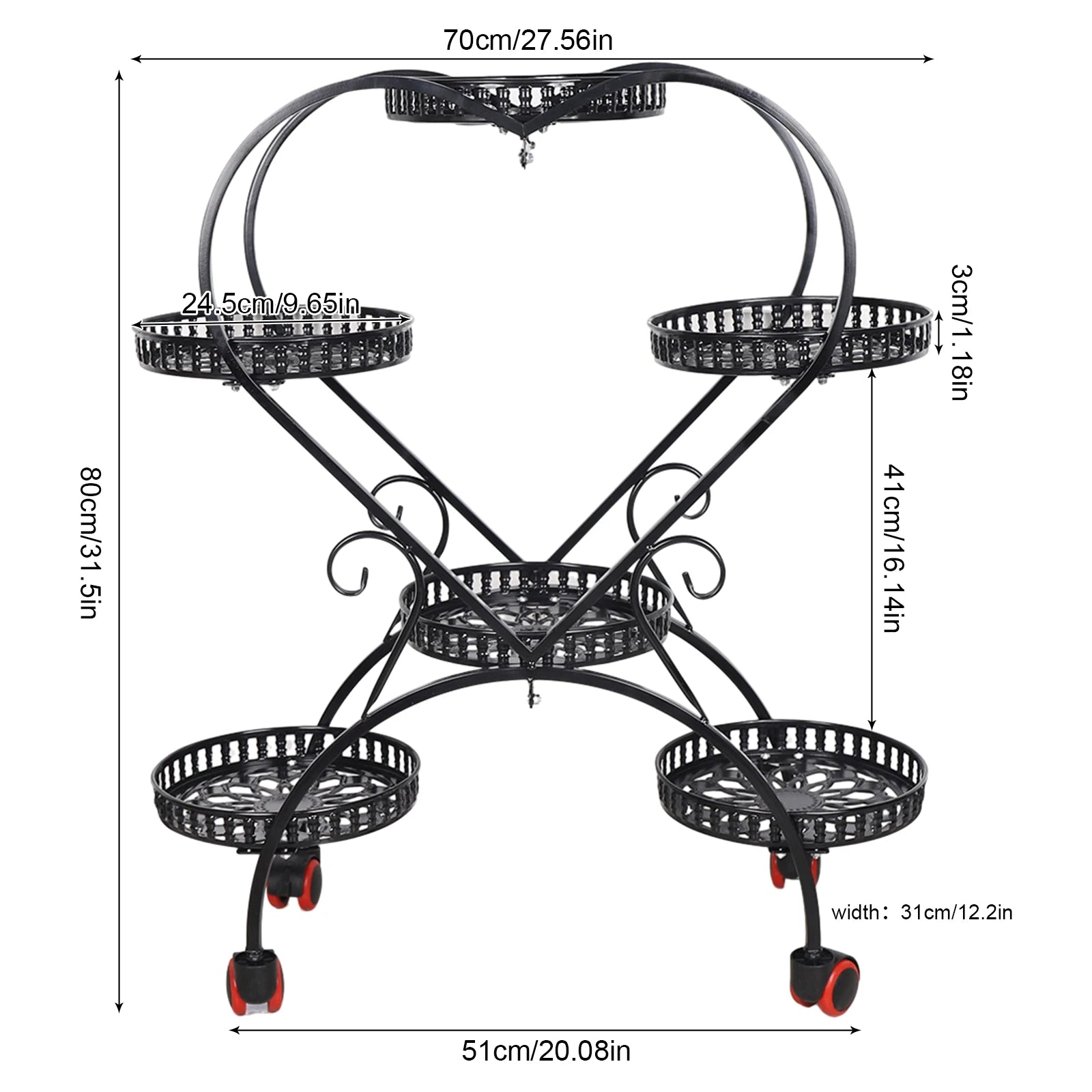6 Pots Plants Flower Stand Metal Plant Stands - LoongFly Online