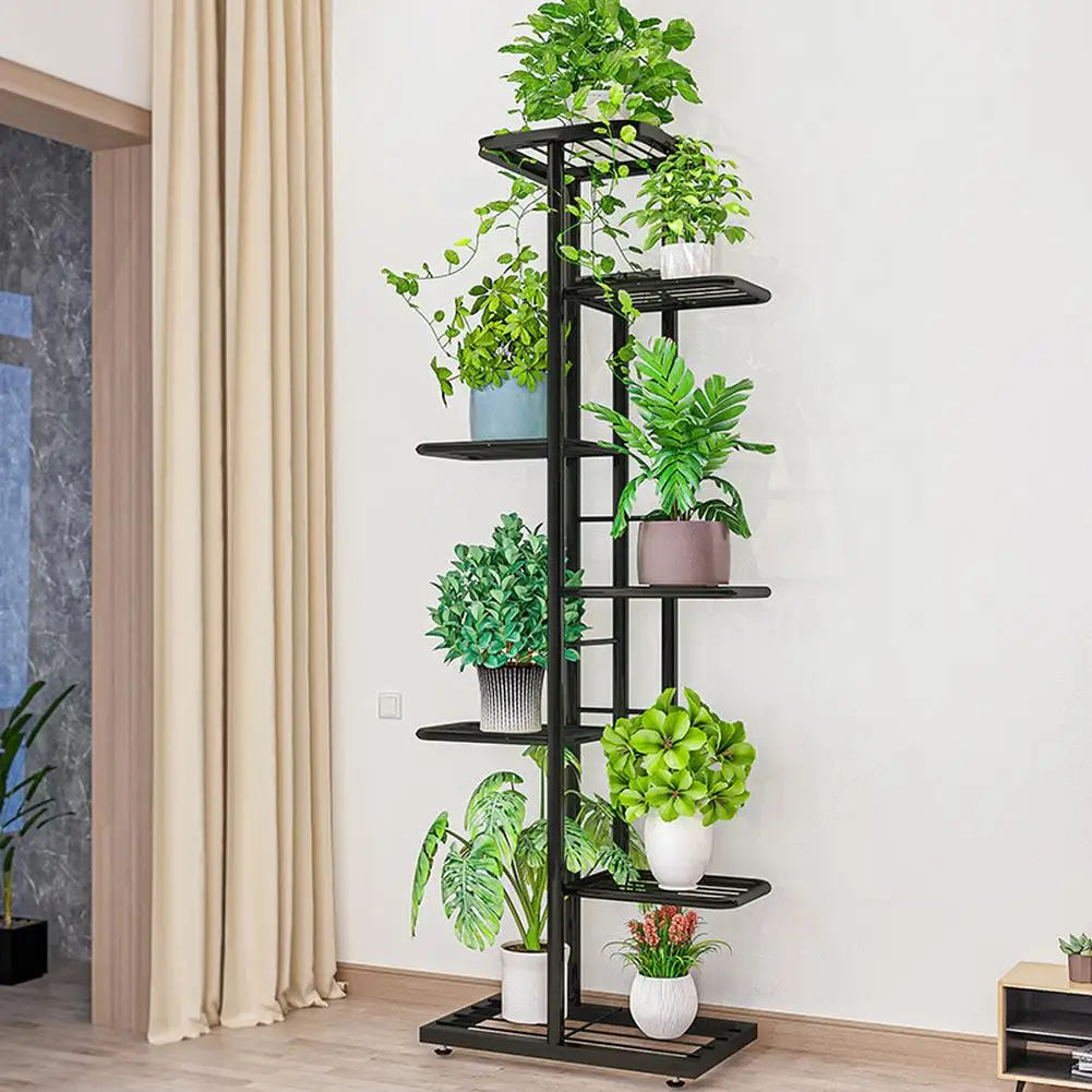 7/8 Tiers Garden Plant Stand, Metal Tiered Shelf Potted Plant Holder Flower Display Rack for Balcony Patio Indoor Outdoor Decor - LoongFly Online