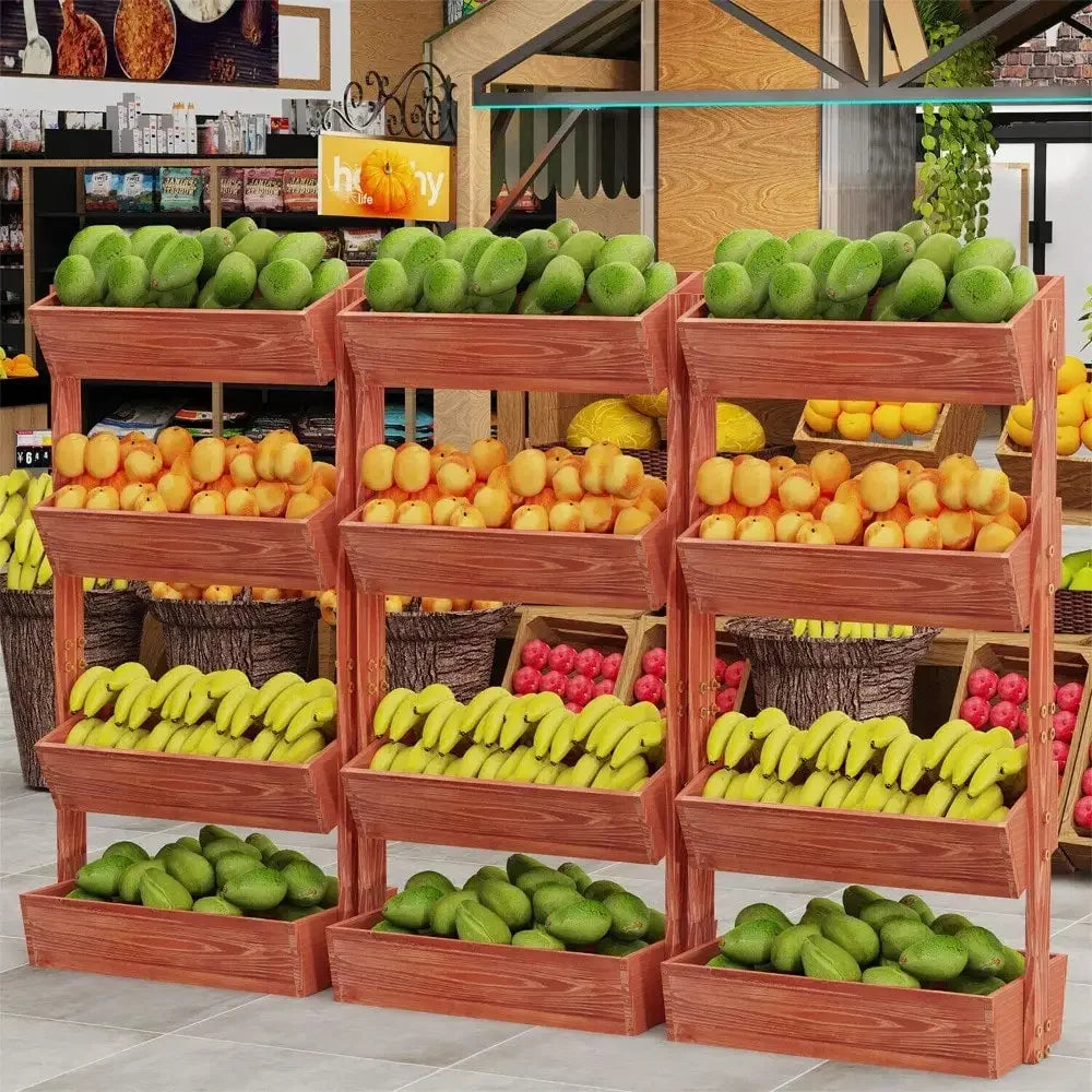4 Tier Wooden Ladder Garden Bed Stand Extre Large Elevated Planter Fruit Box - LoongFly Online