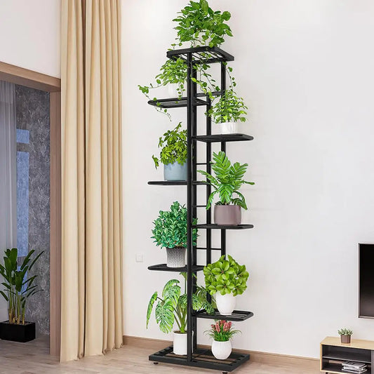 7/8 Tiers Garden Plant Stand, Metal Tiered Shelf Potted Plant Holder Flower Display Rack for Balcony Patio Indoor Outdoor Decor - LoongFly Online