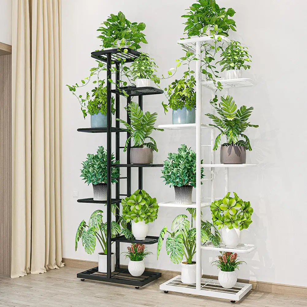 7/8 Tiers Garden Plant Stand, Metal Tiered Shelf Potted Plant Holder Flower Display Rack for Balcony Patio Indoor Outdoor Decor - LoongFly Online