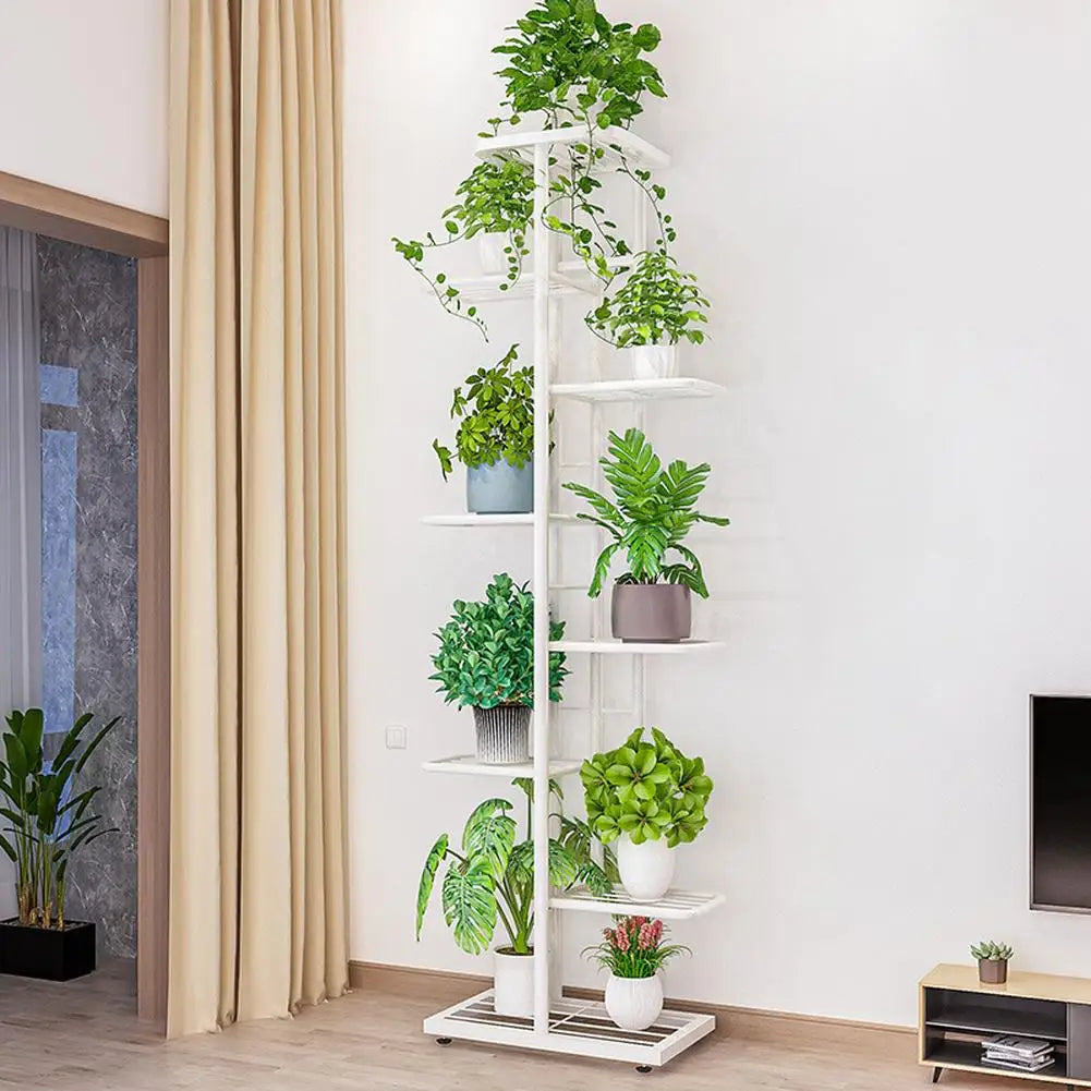7/8 Tiers Garden Plant Stand, Metal Tiered Shelf Potted Plant Holder Flower Display Rack for Balcony Patio Indoor Outdoor Decor - LoongFly Online