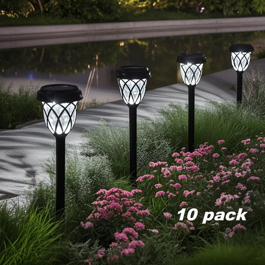 10 Pack solar powered small tube Light and shadow lamplawn lamp light is suitable for courtyard garden lawndecoration landscape - LoongFly Online