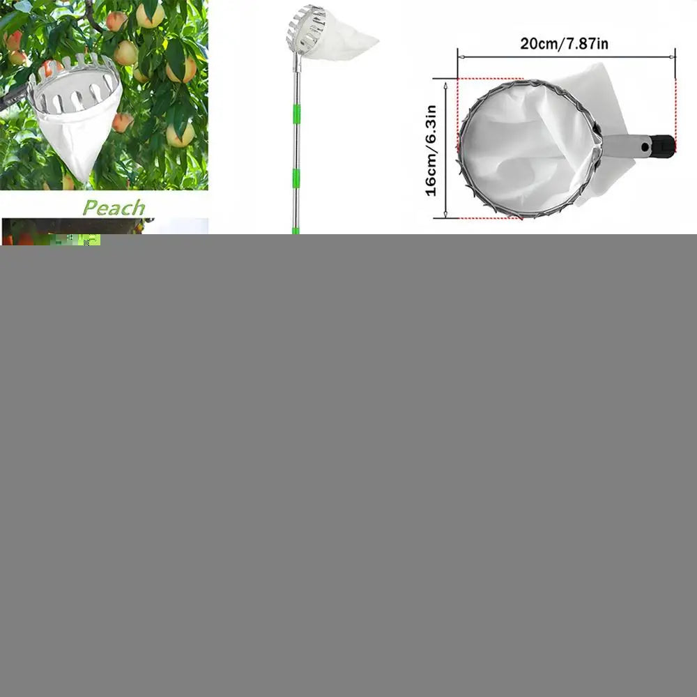 Fruit Picker With Telescopic Pole Metal Fruit Picker Orchard Gardening Apple Peach Picking Tools Garden Fruit Catcher Collection