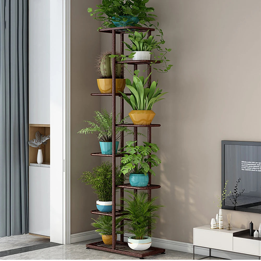 7/8 Tiers Garden Plant Stand, Metal Tiered Shelf Potted Plant Holder Flower Display Rack for Balcony Patio Indoor Outdoor Decor - LoongFly Online
